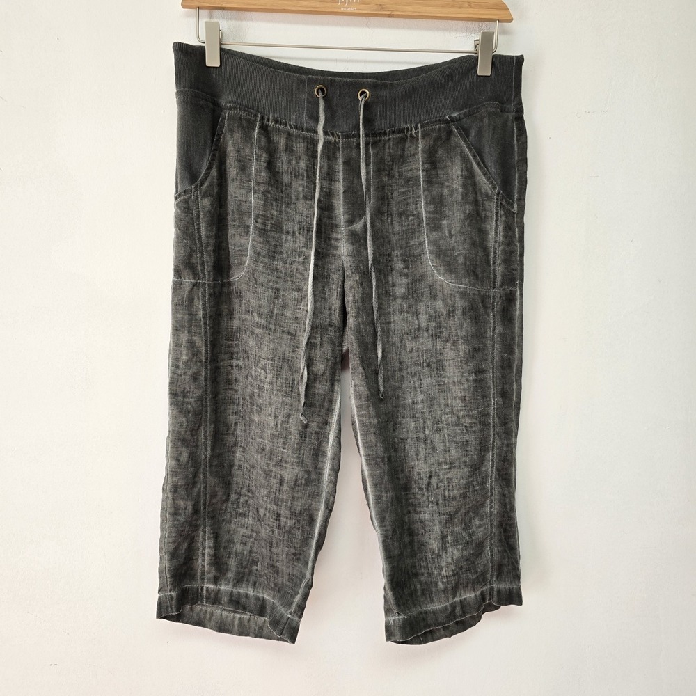 XCVI Washed Black Drawstring Capris
